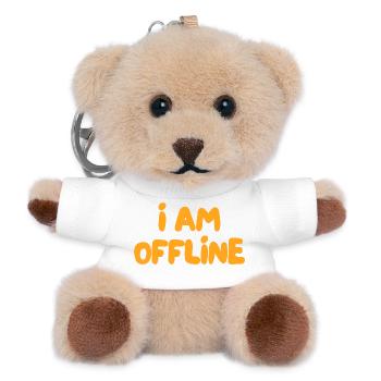 Ich bin offline - Teddy Schlüsselanhänger - Weiß - Vorne