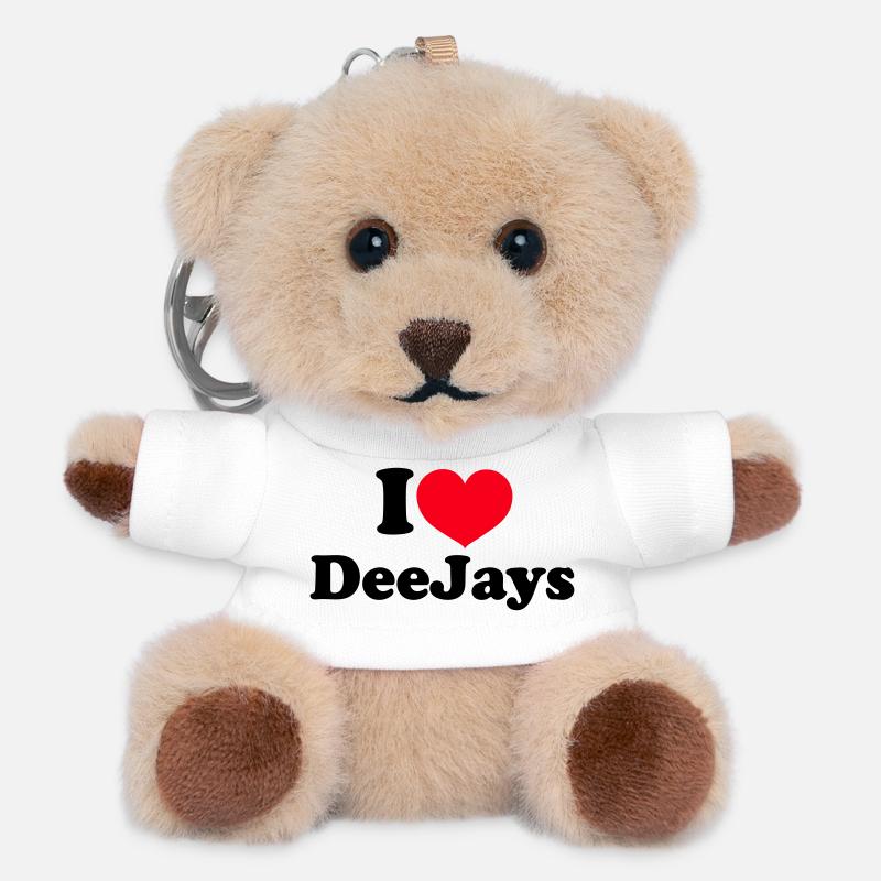 I Love DeeJays - Teddy Schlüsselanhänger - Weiß