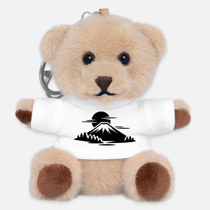 Mount Fuji - Teddy Keyring - white