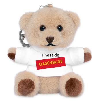 I hoss de Oaschbude  - Teddy Schlüsselanhänger - Weiß - Vorne