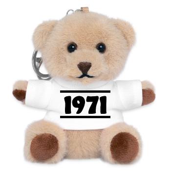 1971 Geburtstag 1971  - Teddy Schlüsselanhänger - Weiß - Vorne