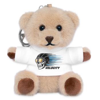 Skull Bicycle MTB Mountain Bike Road Bike Design - Teddy Keyring - white - Front