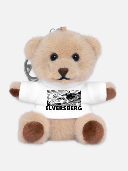 Fußball Panda Kaiserlinde Elversberg - Teddy Schlüsselanhänger - Weiß
