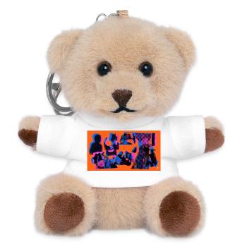 Collage Pop Silhouettes - Teddy Keyring - white - Front