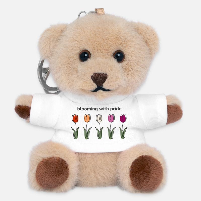 Blooming with Pride tulips in lesbian colors - Teddy Keyring - white