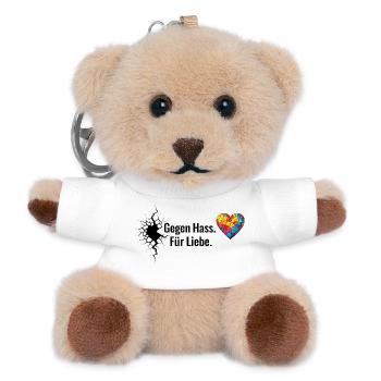 Gegen Hass Für Liebe Motiv für Aktivisten & Pride - Teddy Schlüsselanhänger - Weiß - Vorne