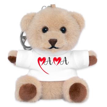 Herzlichen Glückwunsch zum Geburtstag Mama Rotes Herz Liebe Mutter Mama - Teddy Schlüsselanhänger - Weiß - Vorne