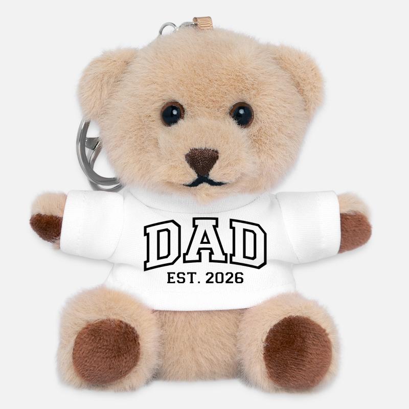Dad Est. 2026 - Teddy Keyring - white