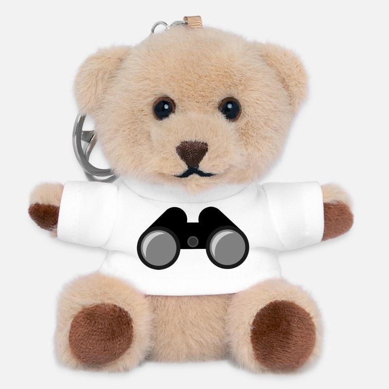 Binoculars - Teddy Keyring - white