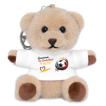 Gemeinsam Fußball Herzdesign - Teddy Schlüsselanhänger - Weiß - Vorne