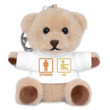 Busfahrer Strichmännchen - Teddy Schlüsselanhänger - Weiß - Vorne