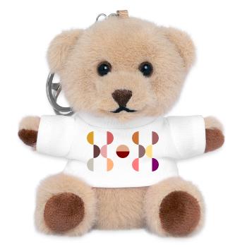 Stylisches und modernes Kreisdesign DOT - Teddy Schlüsselanhänger - Weiß - Vorne