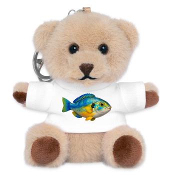 Colorful Fish Aquarium Lover - Teddy Keyring - white - Front