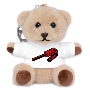 Fire Steel Survival Bushcraft Outdoor Camping - Teddy Keyring - white - Front