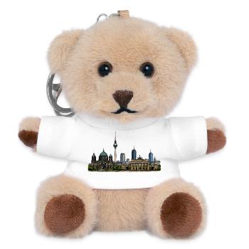 Berliner Skyline Illustration - Teddy Schlüsselanhänger - Weiß - Vorne