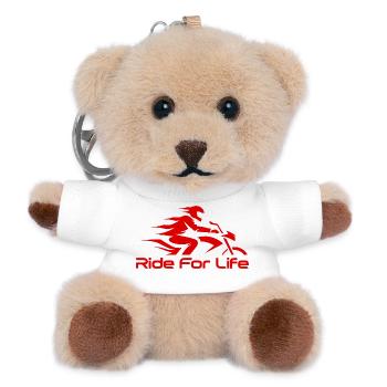 Ride For Life Motorcycle Red - Teddy Keyring - white - Front