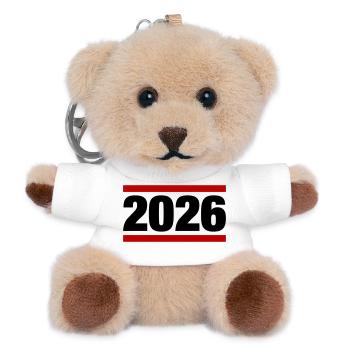 2026 Jahr - Teddy Schlüsselanhänger - Weiß - Vorne