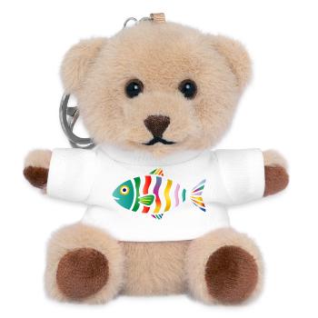 Colorful Fish | Colourful sea motif - Teddy Keyring - white - Front