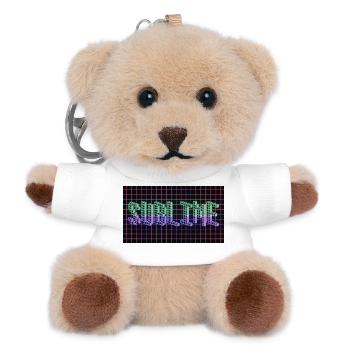 SUBLIME 3D Pixel Typography | Retro 80s Wireframe  - Teddy Keyring - white - Front