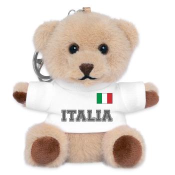 Italien Trikot Look - ITALIA mit Flagge Fahne - Teddy Schlüsselanhänger - Weiß - Vorne