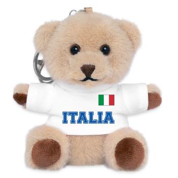 Italien Trikot Look - ITALIA mit Flagge Fahne - Teddy Schlüsselanhänger - Weiß - Vorne
