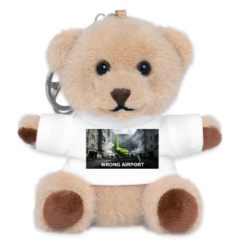 Wrong Airport - Funny Aviation Meme - Teddy Keyring - white - Front