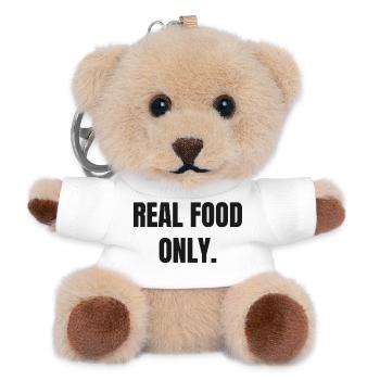 NOURRITURE RÉELLE UNIQUEMENT | Lifestlye carnivore à base de viande - Porte-clés ourson - blanc - Devant