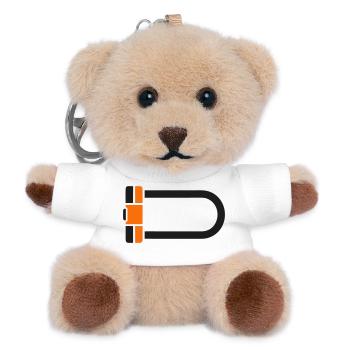 Bicycle U-Lock Icon - Teddy Keyring - white - Front