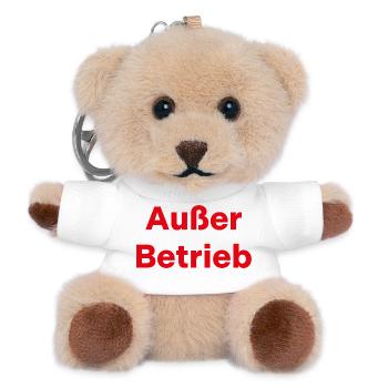 Außer Betrieb - Teddy Schlüsselanhänger - Weiß - Vorne