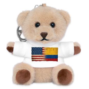 Identité du drapeau d’amitié États-Unis-Paraguay - Porte-clés ourson - blanc - Devant