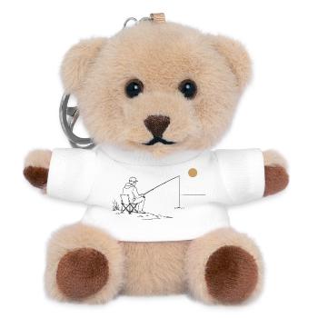 Angeln am See - Teddy Schlüsselanhänger - Weiß - Vorne