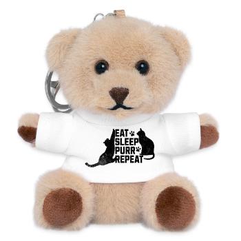 Cats - Teddy Keyring - white - Front