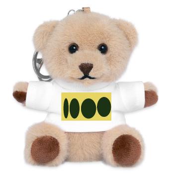 Gelbe Leinwand Abstrakte Ovale Serie - Teddy Schlüsselanhänger - Weiß - Vorne