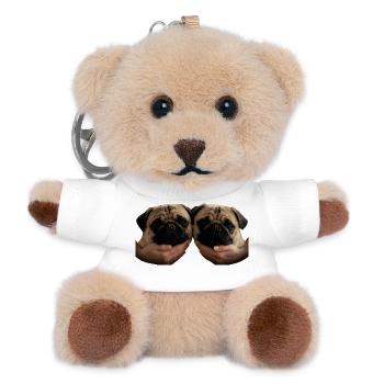 Hold my Pug - Teddy Keyring - white - Front
