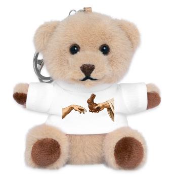 Ostern Die Schöpfung Schokoladenhase Lustige Oster - Teddy Schlüsselanhänger - Weiß - Vorne