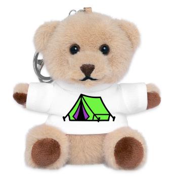 Icône du camping sous tente du festival - Porte-clés ourson - blanc - Devant