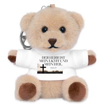 Glaube Licht Heil Psalm 27:1 - Teddy Schlüsselanhänger - Weiß - Vorne