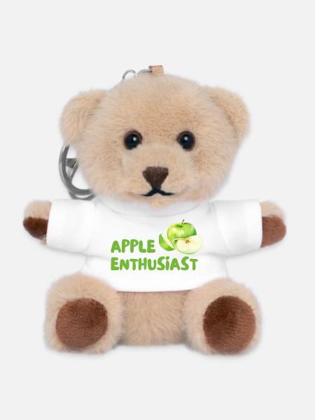 Apple Enthusiast – Green Style - Teddy Keyring - white