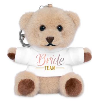 Bride Team Ringe Federn JGA Junggesellenabschied - Teddy Schlüsselanhänger - Weiß - Vorne