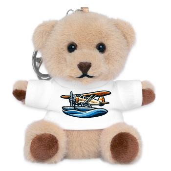Retro-Seaplane über Wellen - Teddy Schlüsselanhänger - Weiß - Vorne
