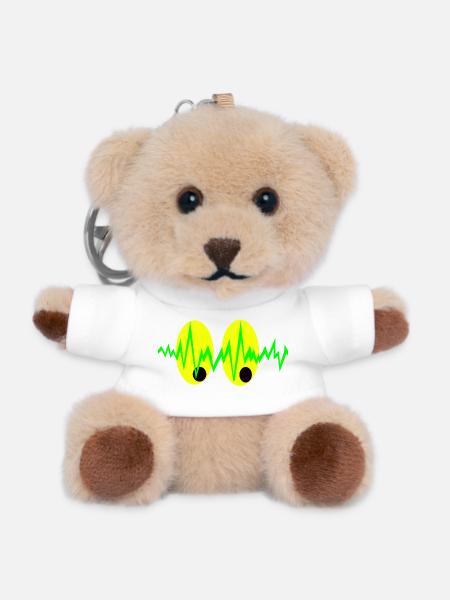 Pulsierende Augen Elektro Muster - Teddy Schlüsselanhänger - Weiß