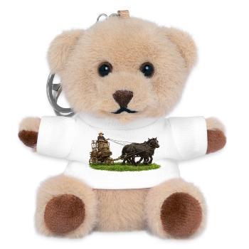 Pferde- und Kutschtour - Teddy Schlüsselanhänger - Weiß - Vorne