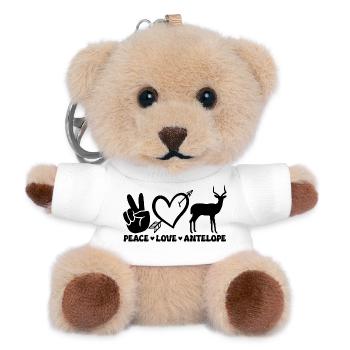 Cœur d’antilope Motif animal de paix - Porte-clés ourson - blanc - Devant