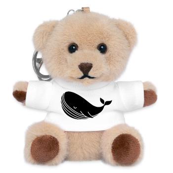 Whale silhouette minimalist sea motif - Teddy Keyring - white - Front