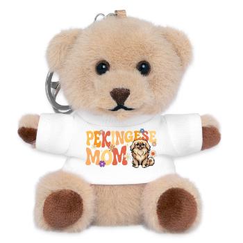 Maman pékinoise - Maman chien Peke Chien de compagnie Lion Chien - Porte-clés ourson - blanc - Devant
