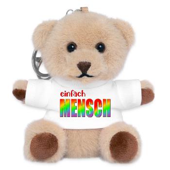 MENSCH INKLUSION VIELFALT - Teddy Schlüsselanhänger - Weiß - Vorne