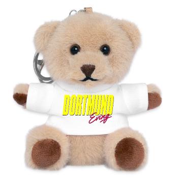 Dortmund Eving Shirt, Ruhrpott Kult Badelatschen - Teddy Schlüsselanhänger - Weiß - Vorne