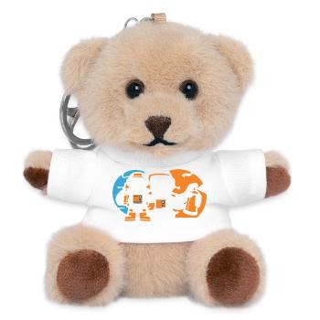 Astronaut Silhouette Logo - Teddy Keyring - white - Front