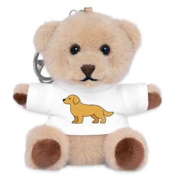 Labrador Dog Silhouette - Teddy Keyring - white - Front