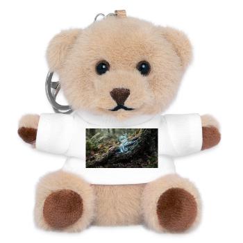Forest Magic: Glowing Energy Fibers in Tree Roots - Teddy Keyring - white - Front